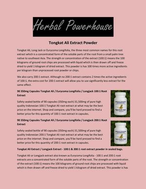 Tongkat Ali Extract Powder