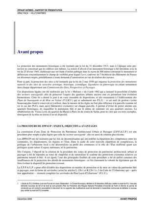 11  - Partie 1 - Historique - Rapport De Présentation (déc 09)