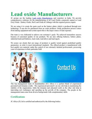 Lead Oxide Manufacturers