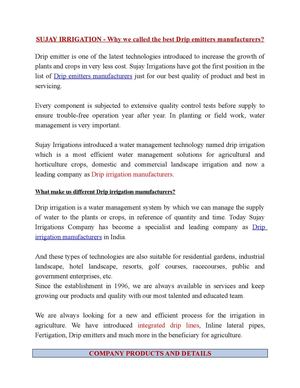 Calaméo - Drip Emitters Manufacturers 