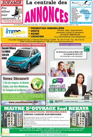 La Centrale des Annonces n°1220 semaine du 11 au 18 Octobre 2014u