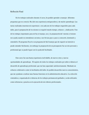 Reflexión Final