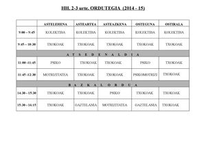 Geletako Ordutegiak 2014 2015