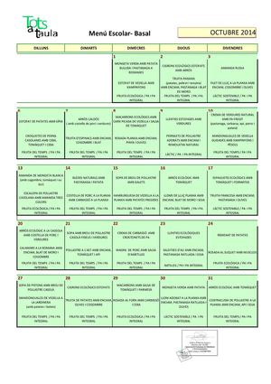 Menu Octubre 2014