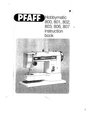 Pfaff 800 801 802 803 806 807 808 809 Hobby
