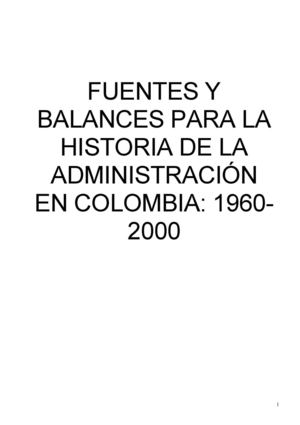 Historia De La Administracion En Colombia