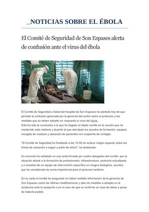 Noticias Sobre El ÉBola