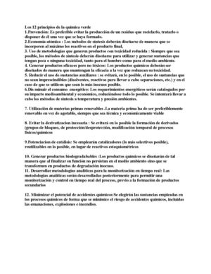 Los 12 Principios De La Química Verde