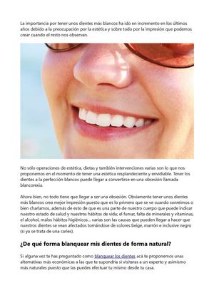 como blanquear mis dientes de una forma natural
