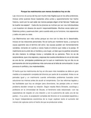 Porque Los Matrimonios Son Menos Duraderos Hoy En Día