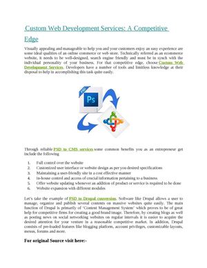 Calaméo - Custom Web Development Services A Competitive Edge