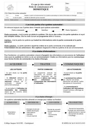 Fiche De Connaissance 2 Chaine D'information Et Chaine D'énergie