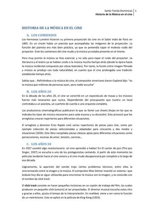 Historia De La Música En El Cine