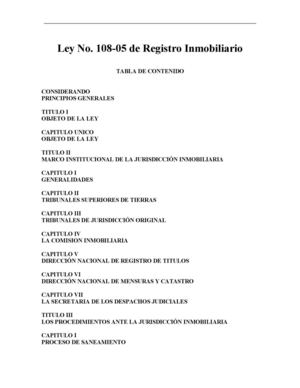 Ley De Registro Inmobiliario 2005