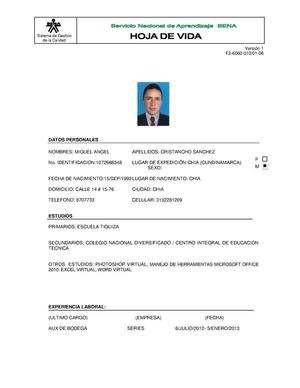 Formato 010 Hoja De Vida Del Alumno