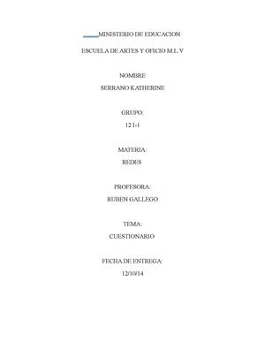 Cuestionario Y Vocabulario De Seguridad En Redes