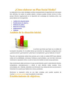 Cómo Elaborar Un Plan Social Media