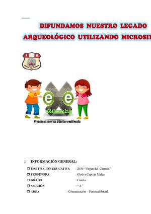 Sesion De Aprendizaje Usando Exe Learning Patrimonio Cultural