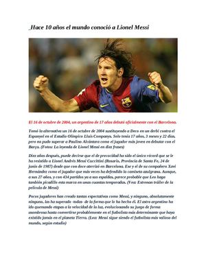Hace 10 Años El Mundo Conoció A Lionel Messi
