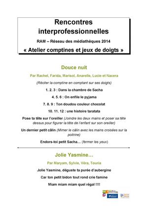 Comptines Assistantes Maternelles