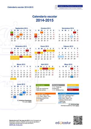 Calendario Escolar 2014 15