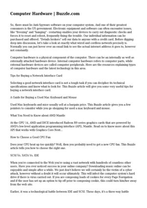 Computer Hardware | Buzzle.com