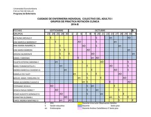 Cuadros De Rotación Adulto I 2014 B