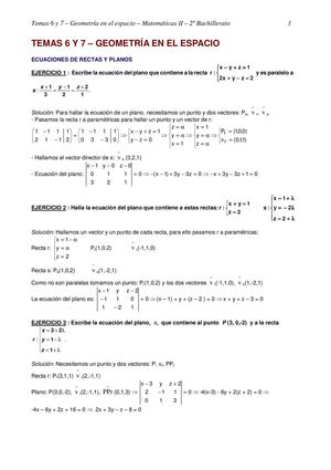 2bct 06 07 Geometria En El Espacio Ejercicios Resueltos