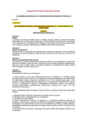 2 Ley Organica Contra La Delincuencia Organizada Y Financiamiento Al Terrorismo