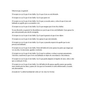 La Dificil Facilidad Del Verbo Oir