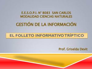Folleto Informativo Tríptico