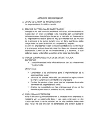 ACTIVIDAD DESCOLARIZADA