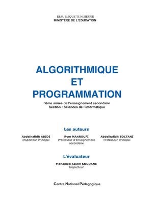 Livre 3ième Section Info Algo