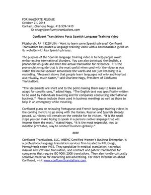 Confluent Spanish Language Video