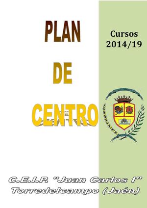 1 Plan De Centro Proyecto Educativo Curso 2014 15 Con ÍNdice
