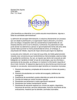 Reflexión Para El Trabajo Final