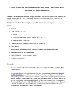 2a Reunión Deptal 09 10 14