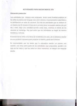 Actividades para iniciar bien el día en preescolar