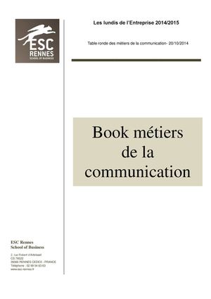 Book métiers de la communication