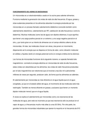 Funcionamiento Del Horno De Microondas