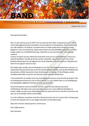 Band 1  schooljaar 2014 2015