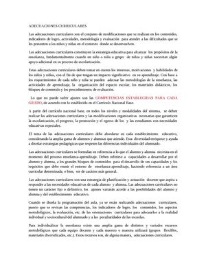 Adecuaciones Curriculares