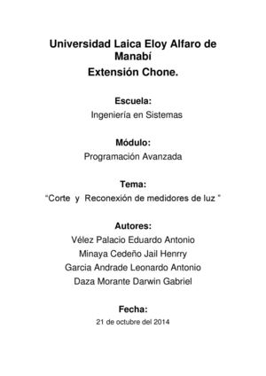 Proyecto Corte Y Reconexion De Medidores De  Luz. PHP: MySqlServer