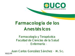 Farmacologia De Los Anestesicos Vr Redes