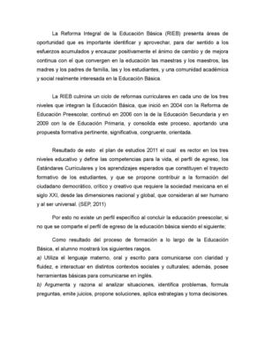 La RIEB Y Su Alcance En El Nivel Educativo De Preescolar