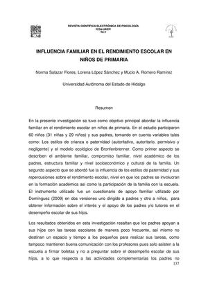 Influencia Fam En El Aprovech