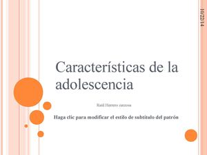 Características De La Adolescencia