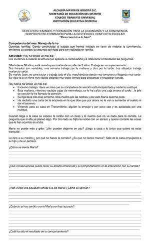 Taller De Padres 2 Manejo De La Ira