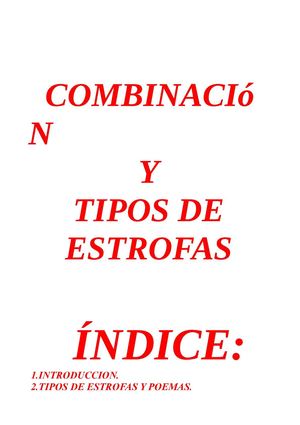 Lengua Trabajo Tipos De Estrofas
