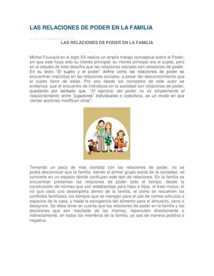 LAs Relaciones De Poder En La Familia